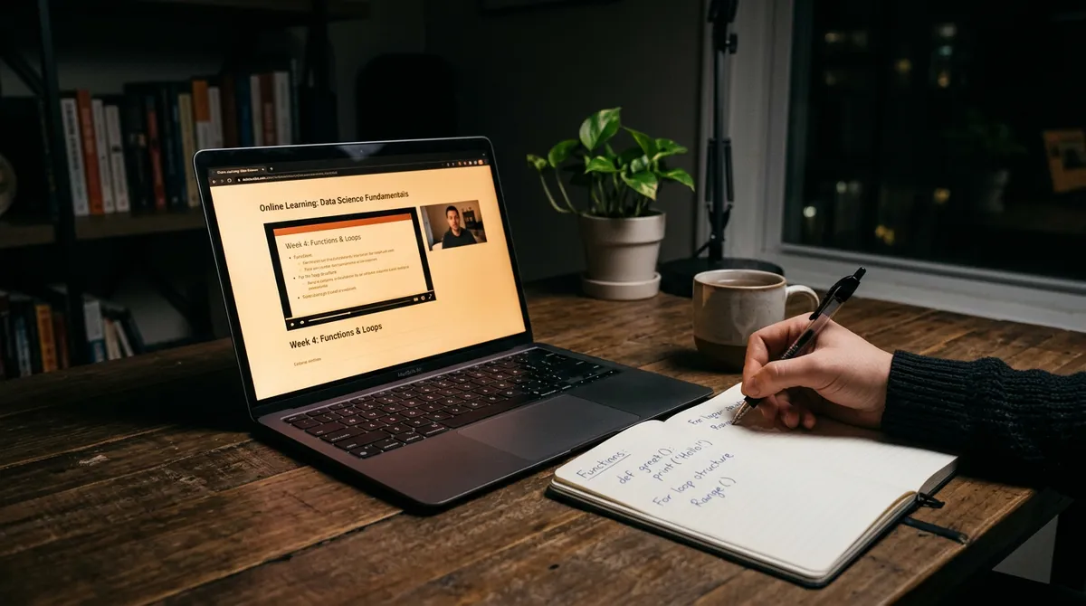 Laptop z materiałami edukacyjnymi o ubezpieczeniach komunikacyjnych w trybie online